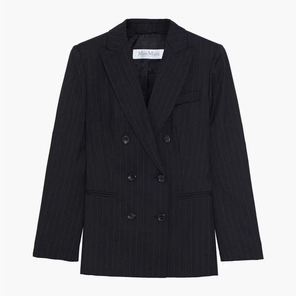 MAX MARA Zinco double-breasted pinstriped wool-twill blazer - Picture 1 of 9